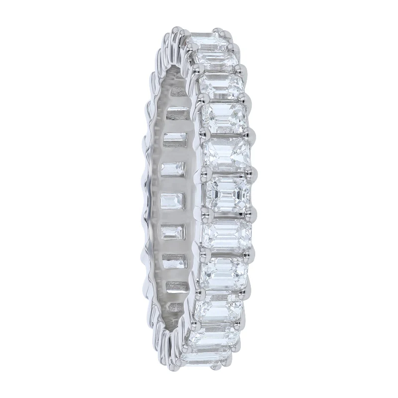 Emerald Cut Eternity Band - 18K Gold | VS Clarity Natural Diamonds - Image 3