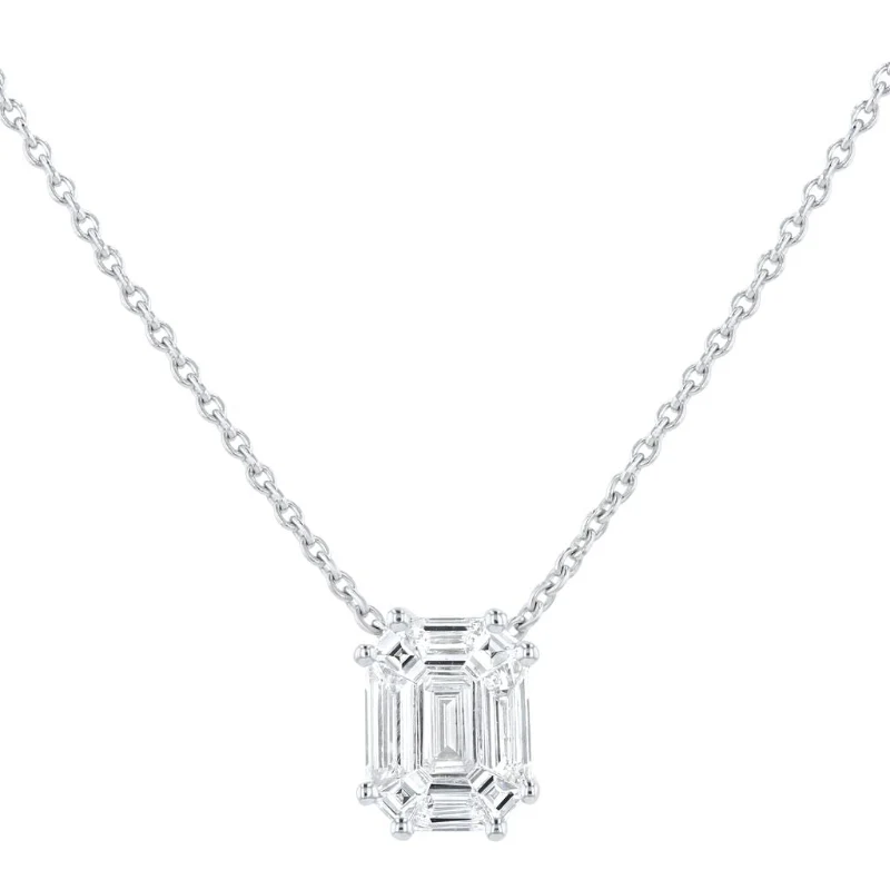 Composite Emerald Cut Necklace - 18K Gold | VS Clarity - Image 2