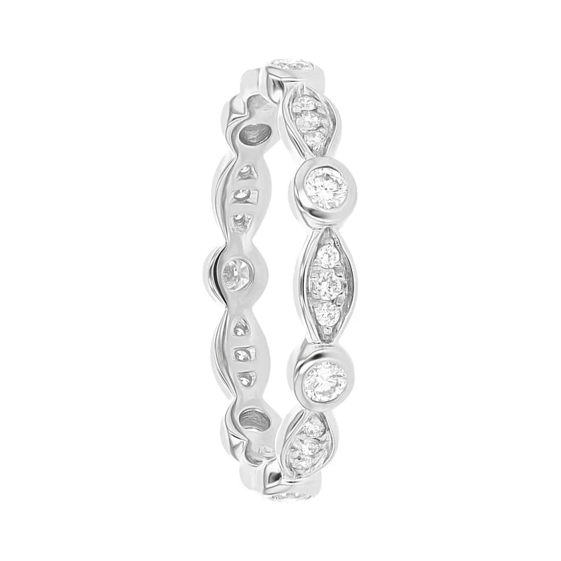 Eternity Vintage Inspired Diamond Band - 18K Gold | VS Clarity Natural Diamonds - Image 3