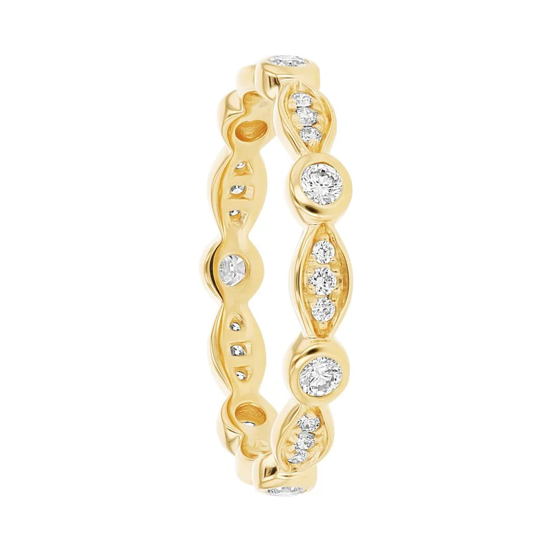 Eternity Vintage Inspired Diamond Band - 18K Gold | VS Clarity Natural Diamonds - Image 6