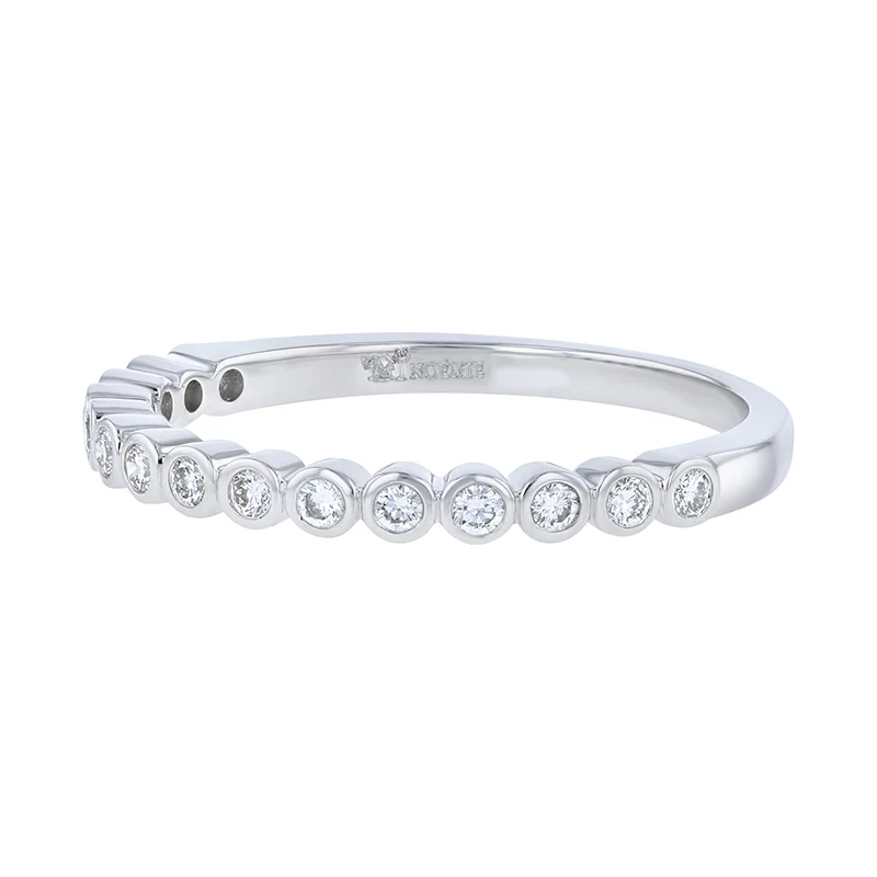 Half Band Bezel Diamond Ring - 18K Gold | VS Clarity Natural Diamonds - Image 3