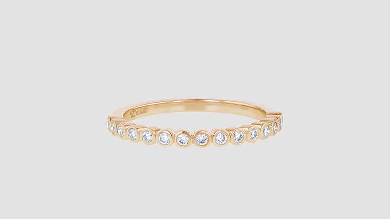 Half Band Bezel Diamond Ring - 18K Gold | VS Clarity Natural Diamonds - Image 4