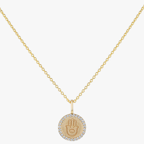 Hamsa Diamond Medallion - 18K Gold | VS Clarity Natural Diamonds - Image 4