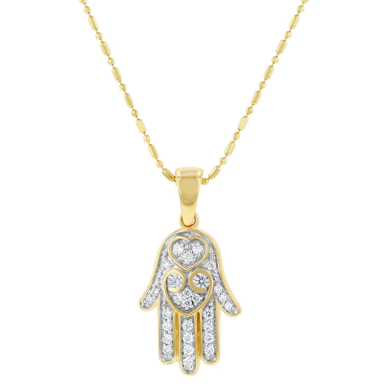 Hamsa Hand Diamond Necklace - 18K Gold | VS Clarity Natural Diamonds - Image 3