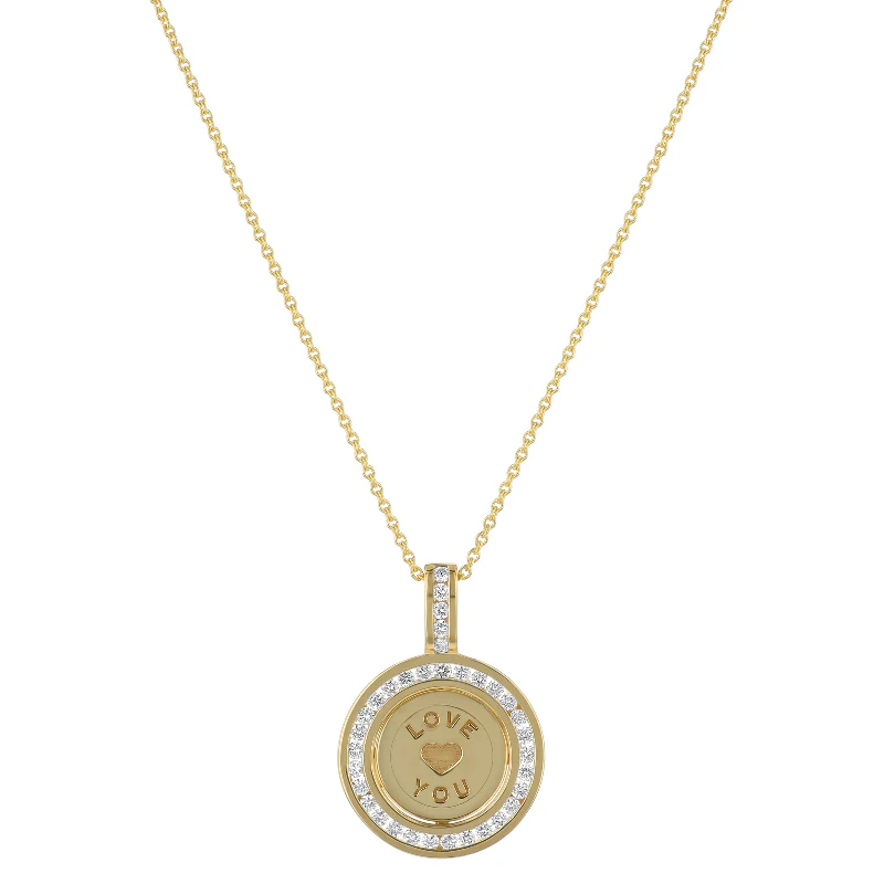 "Love You" Diamond Pendant Necklace - 18K Gold | VS Clarity - Image 2