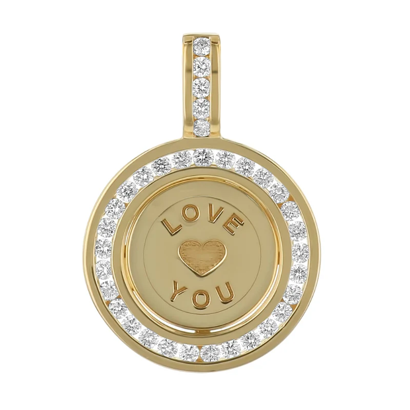 "Love You" Diamond Pendant Necklace without the 18K Gold Chain - 18K Gold | VS Clarity