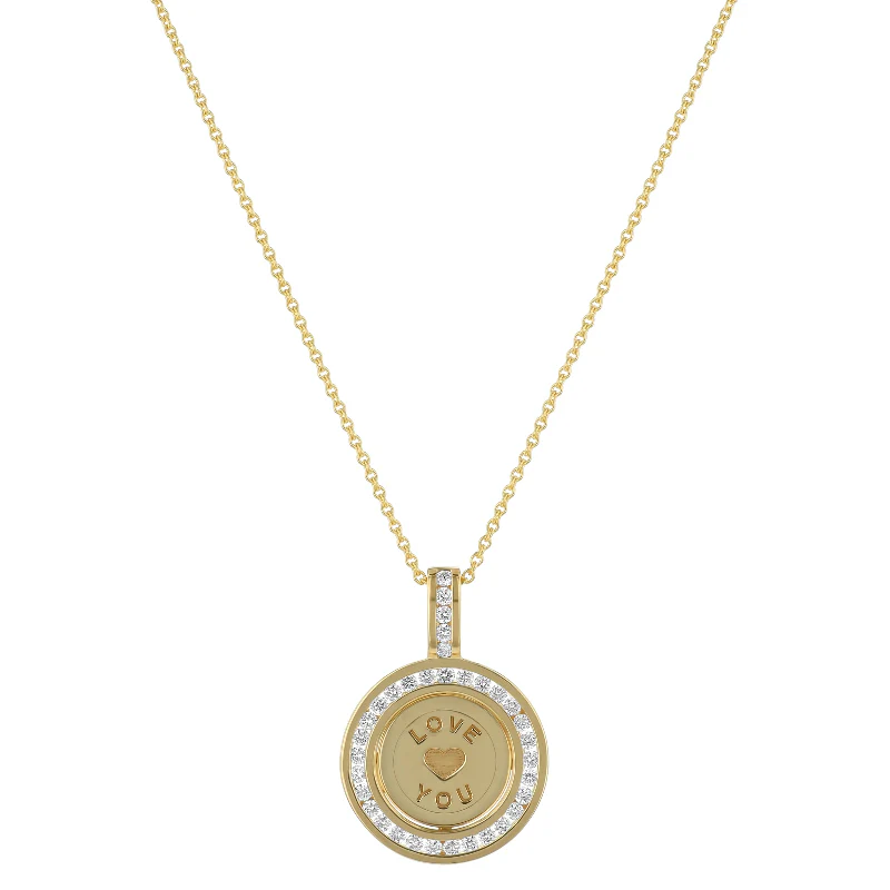 "Love You" Diamond Pendant Necklace without the 18K Gold Chain - 18K Gold | VS Clarity - Image 3