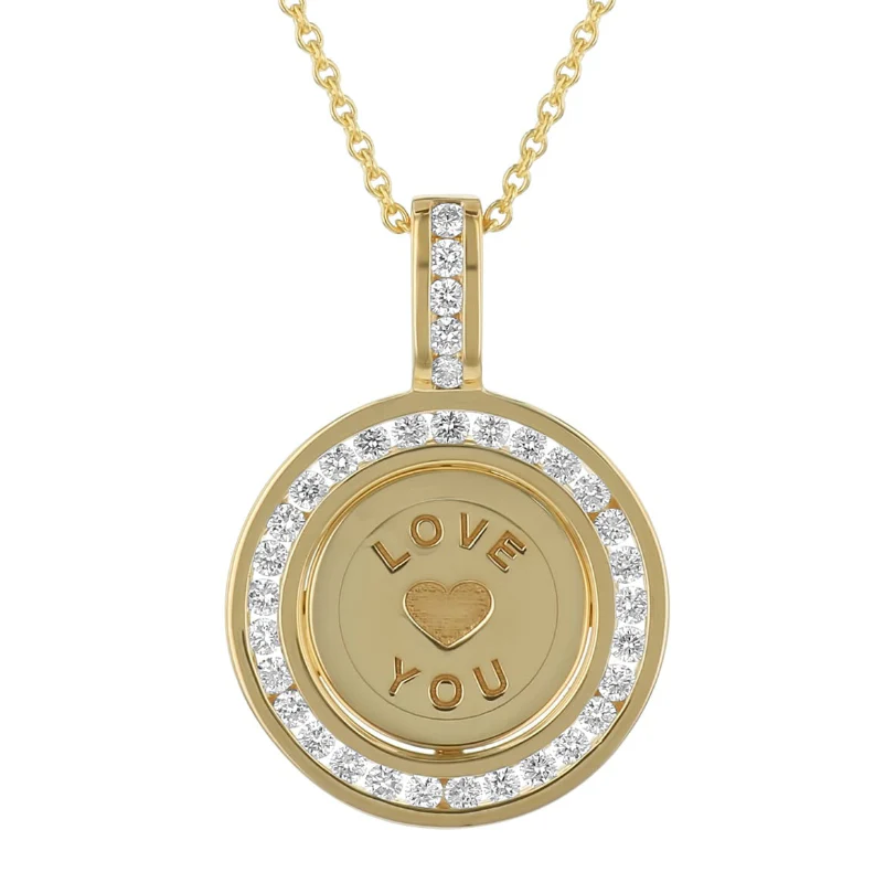 "Love You" Pendant Necklace - 14K Gold | VS Clarity Lab Grown Diamonds - Image 2