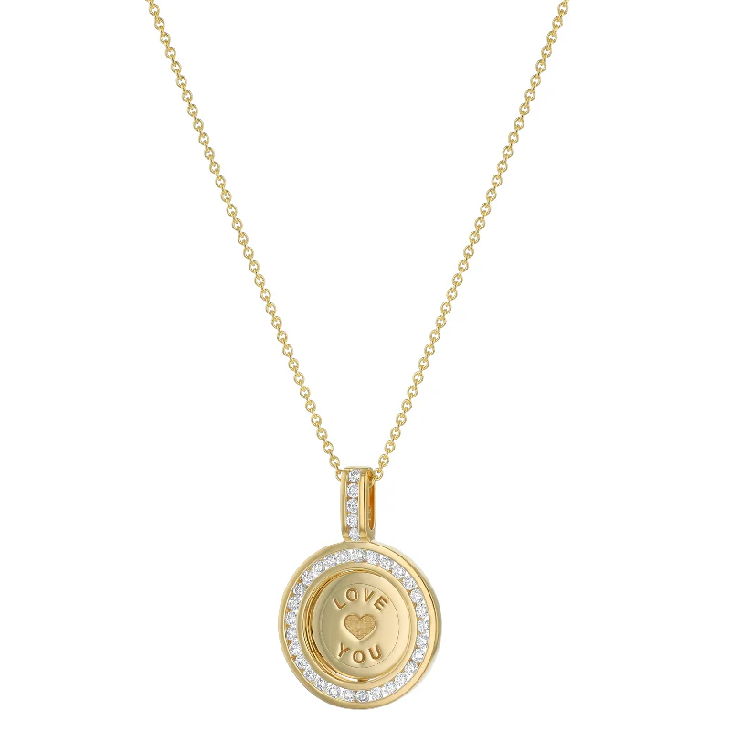 "Love You" Pendant Necklace - 14K Gold | VS Clarity Lab Grown Diamonds - Image 3