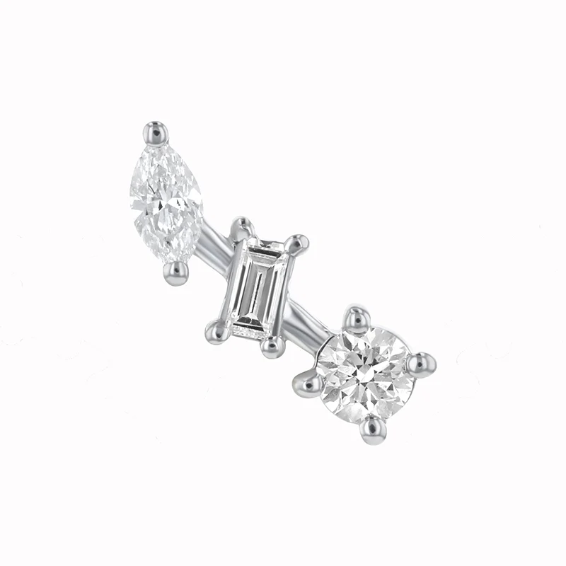 Multi Shape Diamond Stud - 18K Gold | VS Clarity Natural Diamonds - Image 3