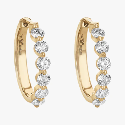 Multiple Diamond Hoops with 1.5 Carats - 18K Gold | VS Clarity Natural Diamonds - Image 3