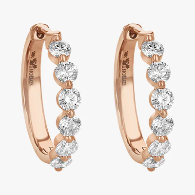 Multiple Diamond Hoops with 1.5 Carats - 18K Gold | VS Clarity Natural Diamonds - Image 4