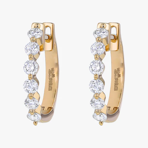 Multiple Diamond Hoops with 0.50 Carats - 18K Gold | VS Clarity Natural Diamonds - Image 3