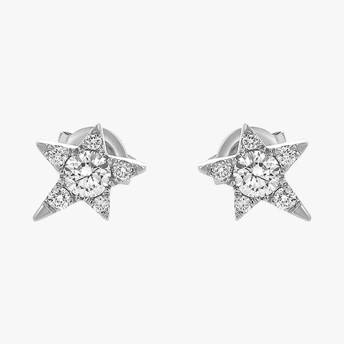 Single Star Diamond Earring - 18K Gold | VS Clarity Natural Diamonds - Image 3