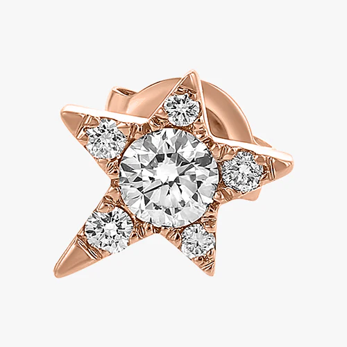Single Star Diamond Earring - 18K Gold | VS Clarity Natural Diamonds - Image 4