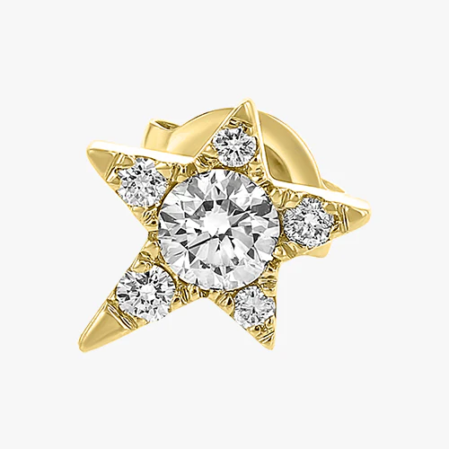 Single Star Diamond Earring - 18K Gold | VS Clarity Natural Diamonds - Image 6