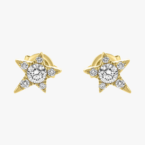 Single Star Diamond Earring - 18K Gold | VS Clarity Natural Diamonds - Image 7