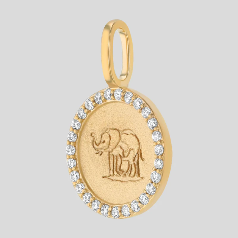 Noémie Elephant Diamond Medallion - 18K Gold | VS Clarity Natural Diamonds - Image 4