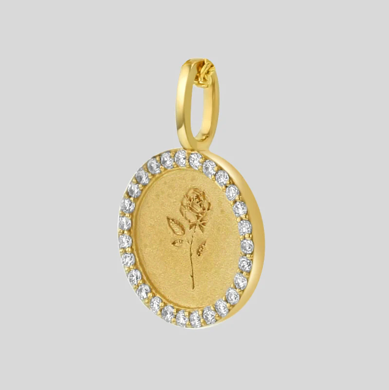 Noémie Rose Diamond Medallion - 18K Gold | VS Clarity Natural Diamonds - Image 3