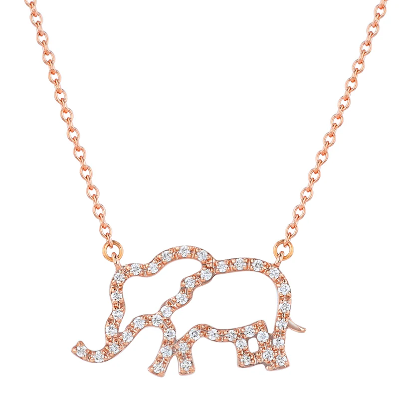 Open Diamond Elephant Necklace - 18K Gold | VS Clarity Natural Diamonds - Image 4