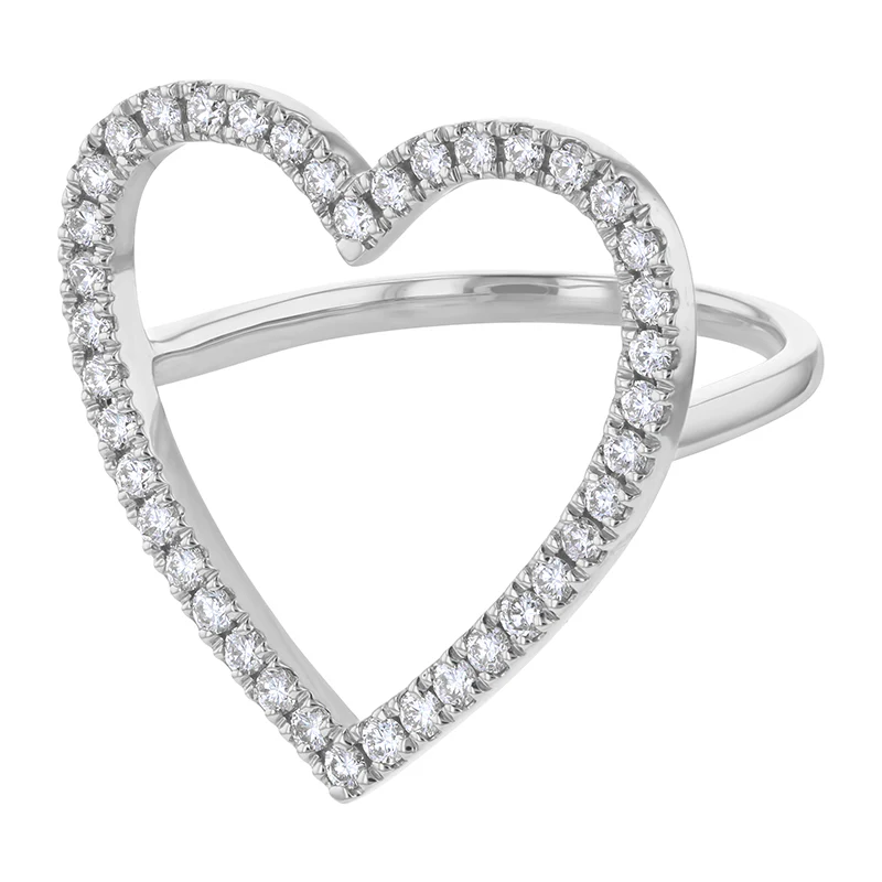 Open Heart Diamond Ring - 18K Gold | VS Clarity Natural Diamonds - Image 3