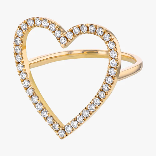 Open Heart Diamond Ring - 18K Gold | VS Clarity Natural Diamonds - Image 4