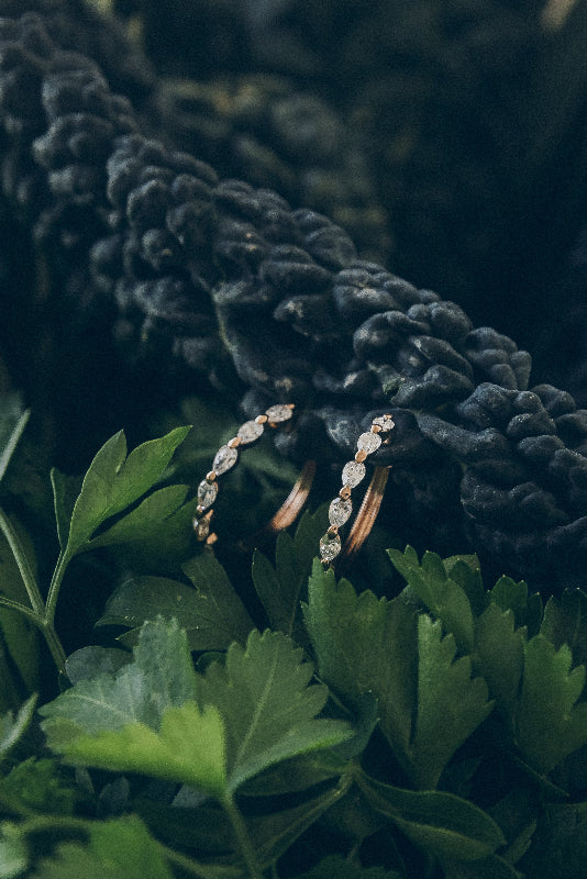 Oval Cut Multiple Diamond Hoops - 18K Gold | VS Clarity