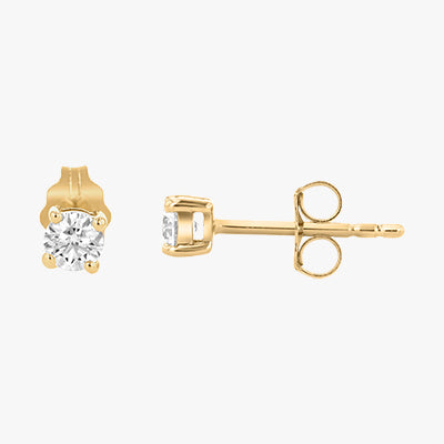 Signature Noémie Round Diamond Stud Earrings - 18K Gold - Image 3