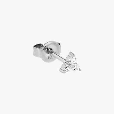 Mini Trois Diamond Earrings - 18K Gold | VS Clarity Natural Diamonds - Image 12
