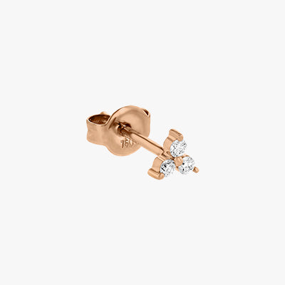 Mini Trois Diamond Earrings - 18K Gold | VS Clarity Natural Diamonds - Image 14