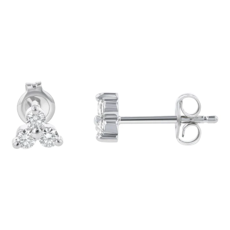 Mini Trois Diamond Earrings - 18K Gold | VS Clarity Natural Diamonds - Image 17