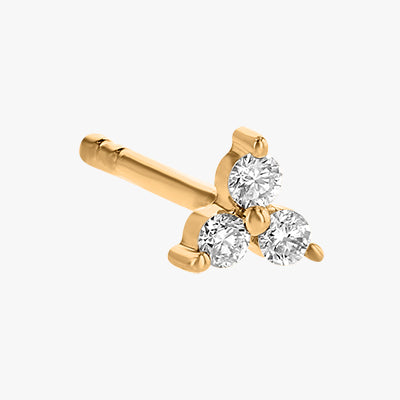 Mini Trois Diamond Earrings - 18K Gold | VS Clarity Natural Diamonds - Image 3