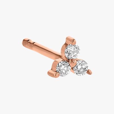 Mini Trois Diamond Earrings - 18K Gold | VS Clarity Natural Diamonds - Image 4
