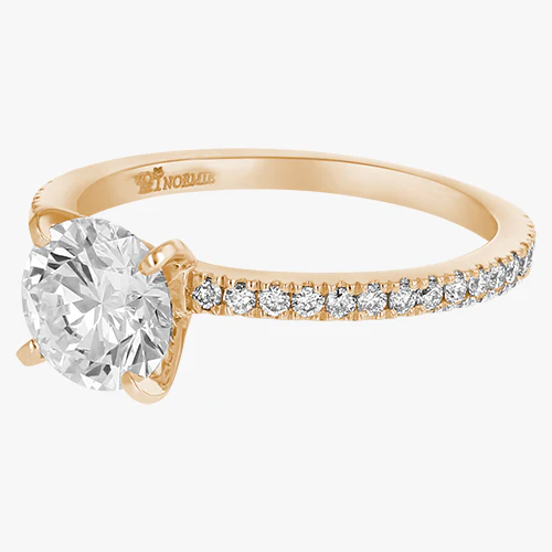 Solitaire Pavé Ring - 18K Gold - Image 10