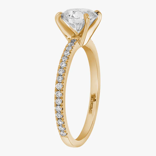 Solitaire Pavé Ring - 18K Gold - Image 11