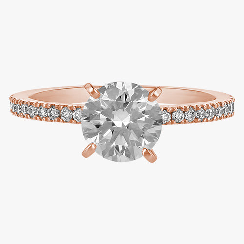 Solitaire Pavé Ring - 18K Gold - Image 3
