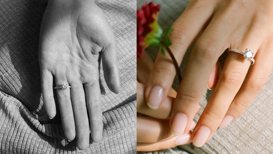 Solitaire Pavé Ring - 18K Gold - Image 5