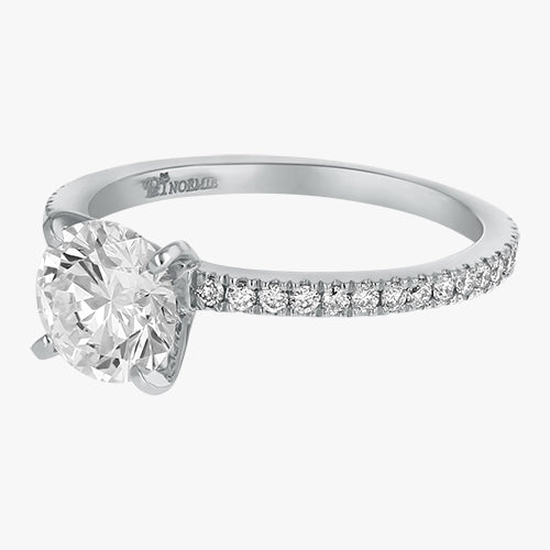 Solitaire Pavé Ring - 18K Gold - Image 6