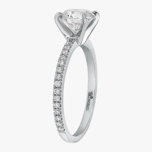 Solitaire Pavé Ring - 18K Gold - Image 7