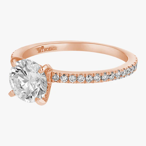 Solitaire Pavé Ring - 18K Gold - Image 8