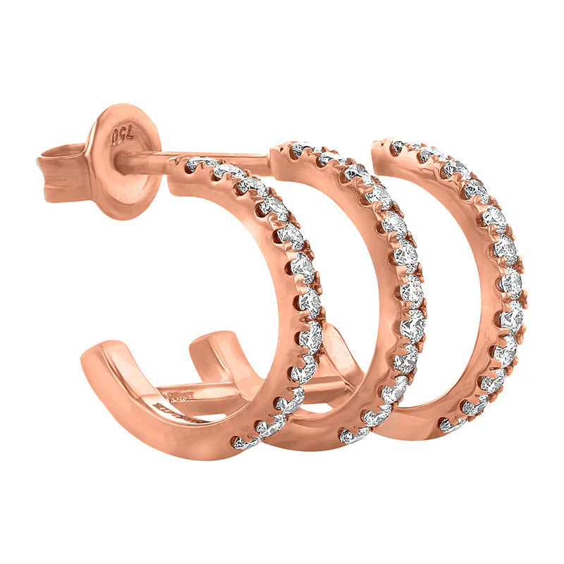 Trois Hoop Earring - 14K Gold | VS Clarity Lab Grown Diamonds - Image 3