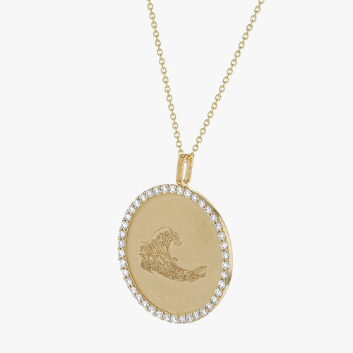 Wave Diamond Medallion - 18K Gold | VS Clarity Natural Diamonds - Image 3