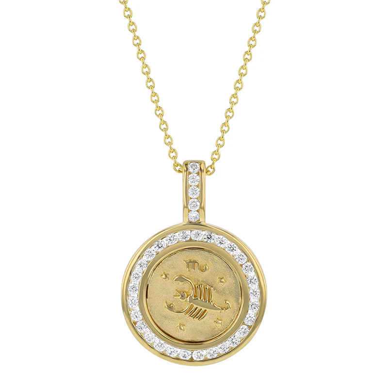 Zodiac Diamond Pendant Necklaces - 18K Gold | VS Clarity Natural Diamonds - Image 3