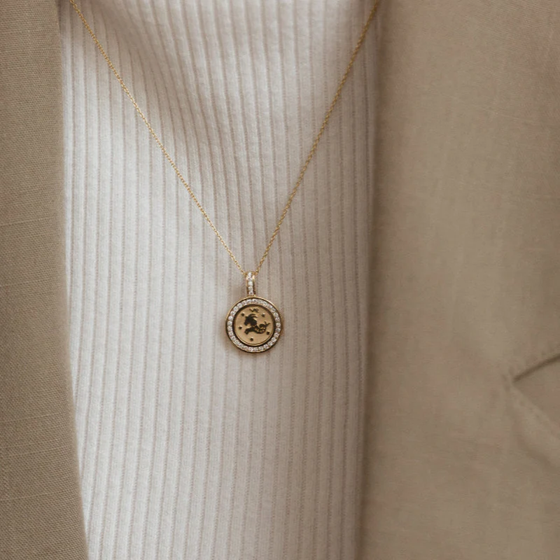 Zodiac Diamond Pendant Necklaces - 18K Gold | VS Clarity Natural Diamonds - Image 7