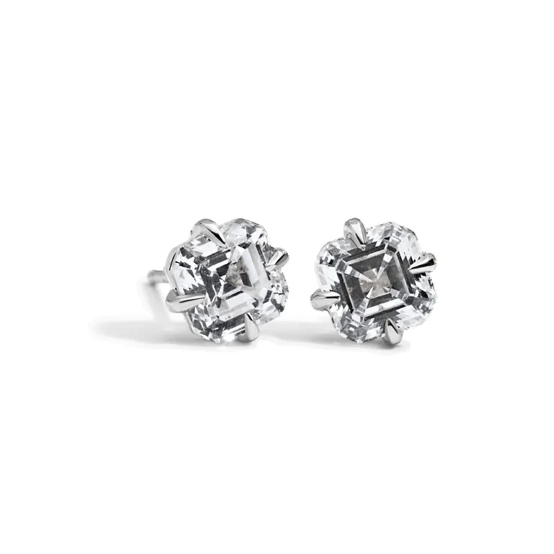 Asscher Diamond Studs - 18K Gold - Image 3