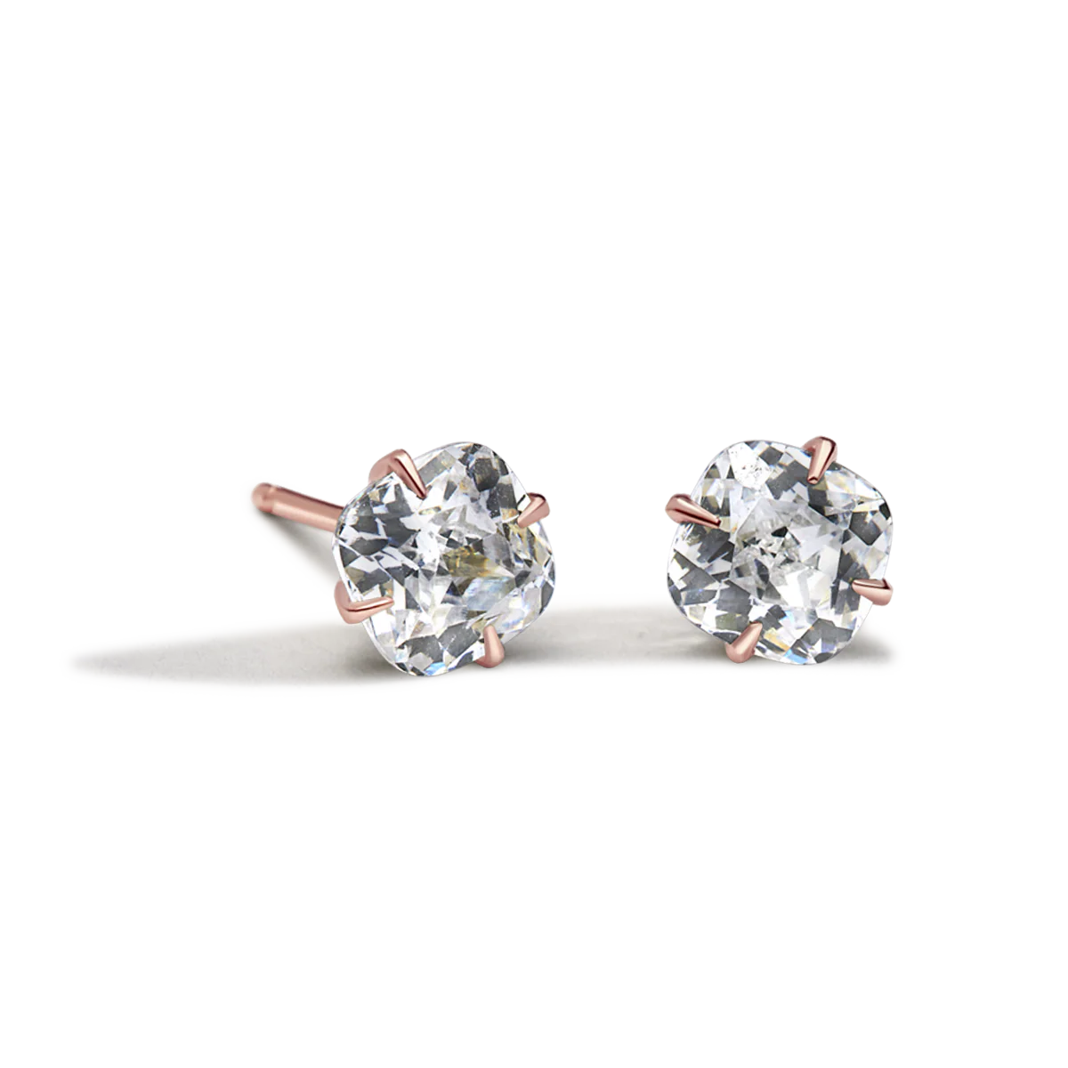 Cushion Diamond Studs - 18K Gold - Image 3