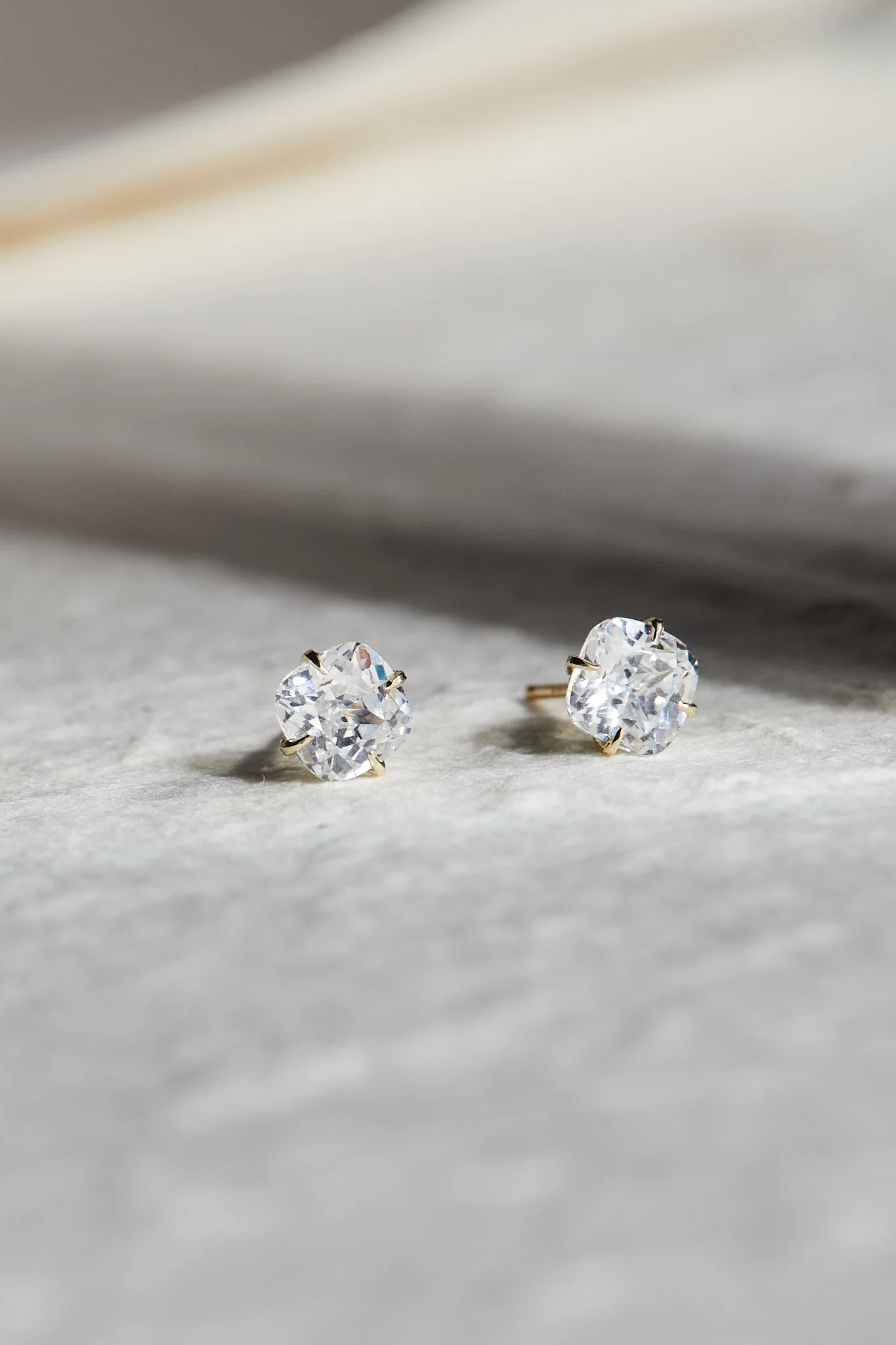 Cushion Diamond Studs - 18K Gold - Image 5
