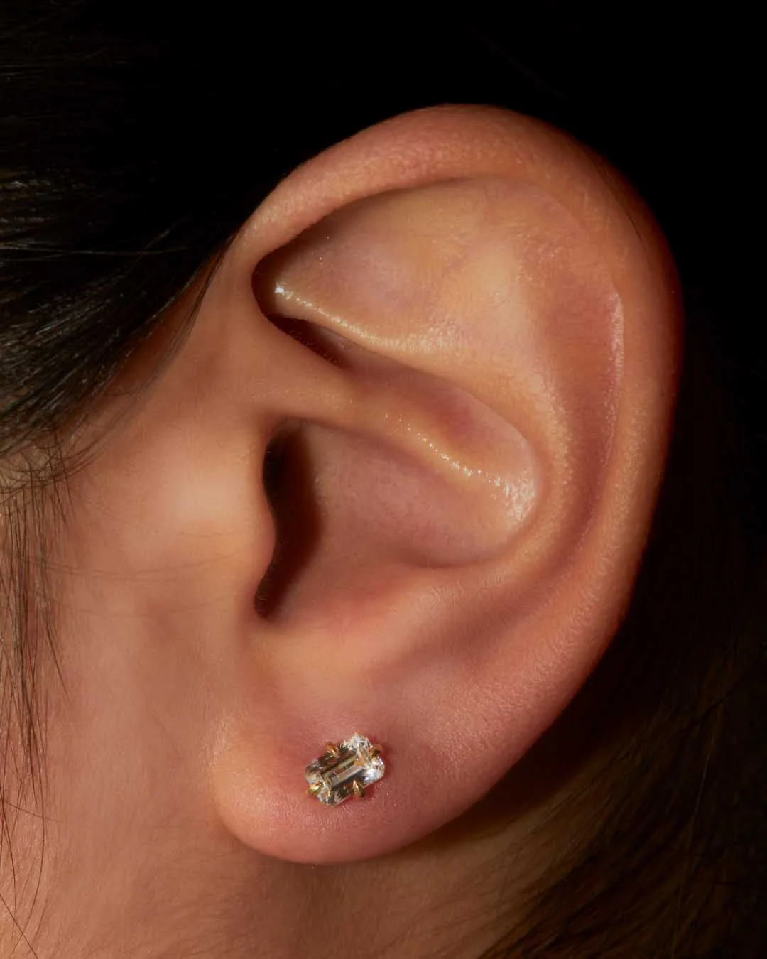 Emerald Diamond Studs - 18K Gold - Image 4