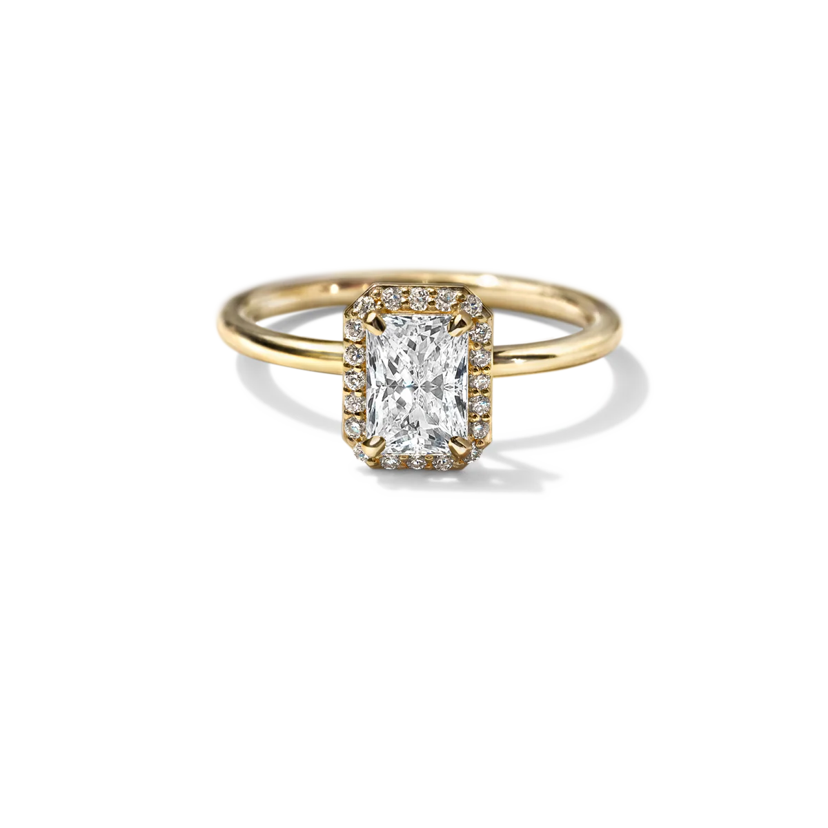 Noémie Halo Pick Your Diamond Shape Engagement Ring - 18K Gold - Image 10