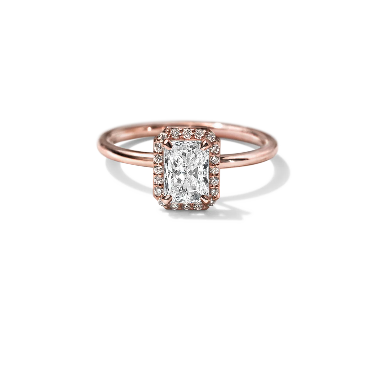 Noémie Halo Pick Your Diamond Shape Engagement Ring - 18K Gold - Image 12